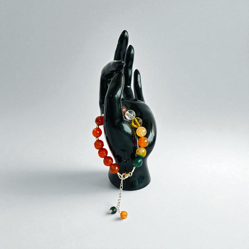 Volcanic Root Asymmetric Silver Bracelet | Red Onyx & 925 Silver β For Women | Includes: Bracelet