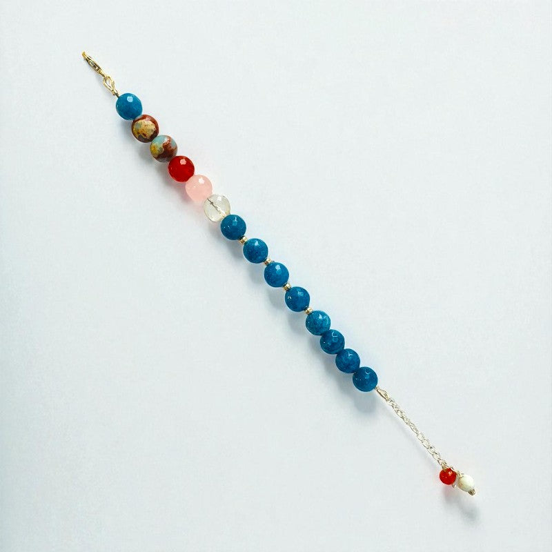 Aqua Aura Asymmetric Silver Bracelet | Blue Apatite & 925 Silver β For Women | Includes: Bracelet