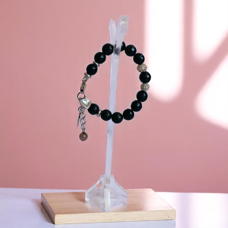 Shielding Obsidian Bracelet | Black Obsidian - For Kids Girls | Includes: Bracelet