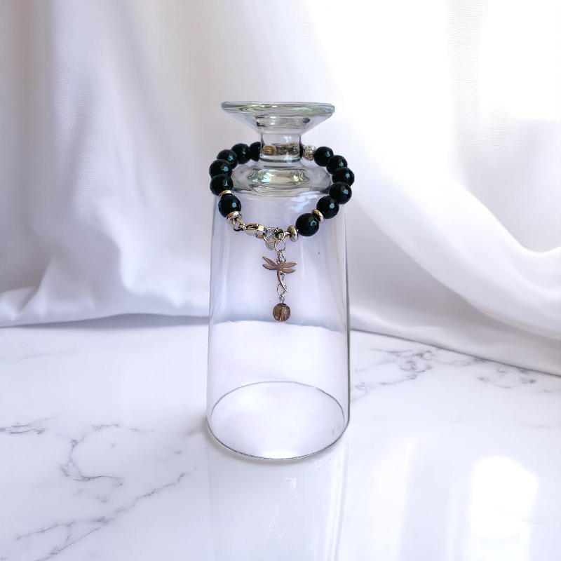 Shielding Obsidian Bracelet | Black Obsidian - For Kids Girls | Includes: Bracelet