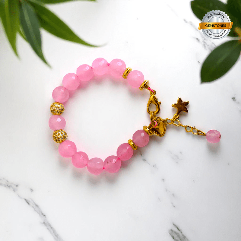 Magical Beads Bracelet | Rose Quartz Stone - For Kids | Includes: Bracelet