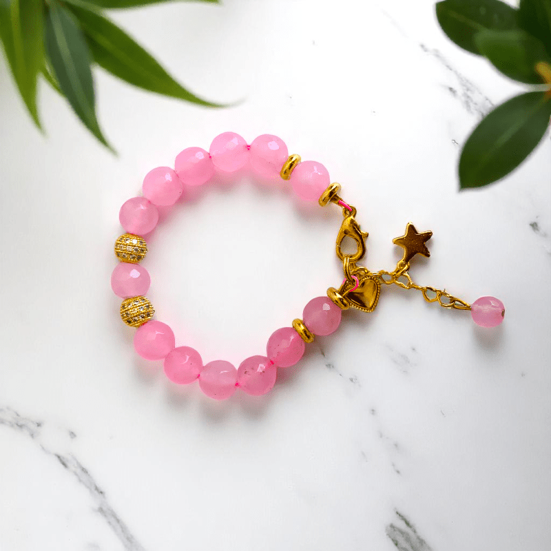 Magical Beads Bracelet | Rose Quartz Stone - For Kids | Includes: Bracelet