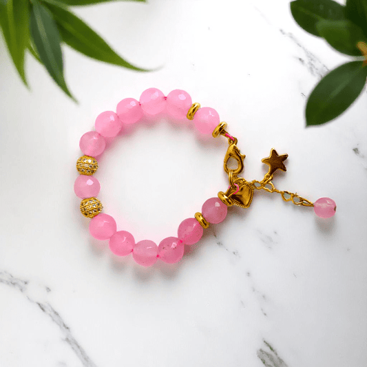 Magical Beads Bracelet | Rose Quartz Stone - For Kids | Includes: Bracelet