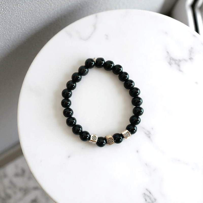 Timeless Two Stack Bracelets | Obsidian & Mookaite - For Kids | Includes: Bracelets (Set of 2)