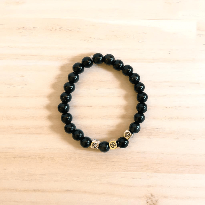 Parallel Paths Bracelets | Obsidian & Jasper - For Kids | Includes: Bracelets (Set of 2)