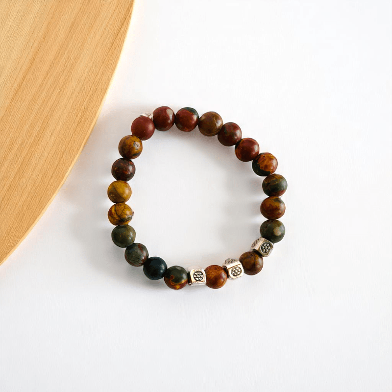 Parallel Paths Bracelets | Obsidian & Jasper - For Kids | Includes: Bracelets (Set of 2)