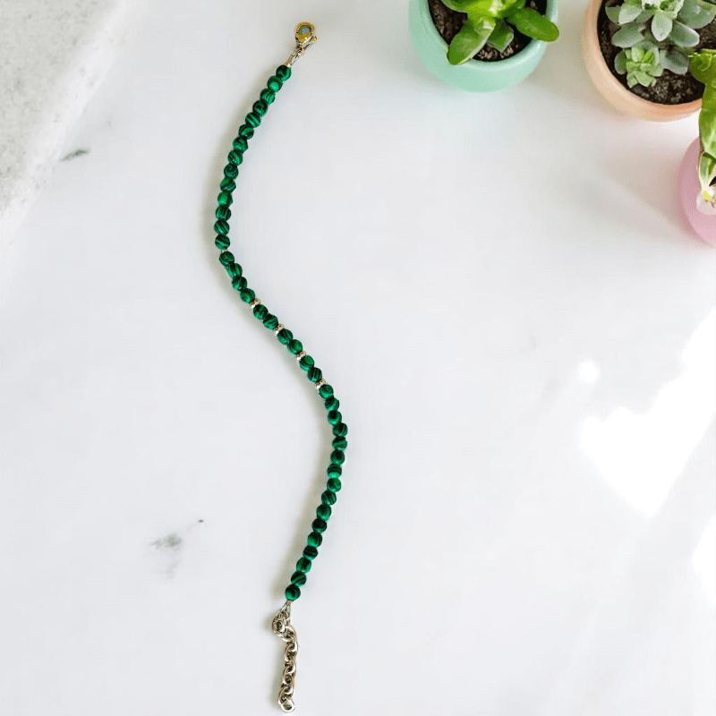 Little Forest Charm Anklet | Malachite Stone - For Girl Kids | Includes: Anklet