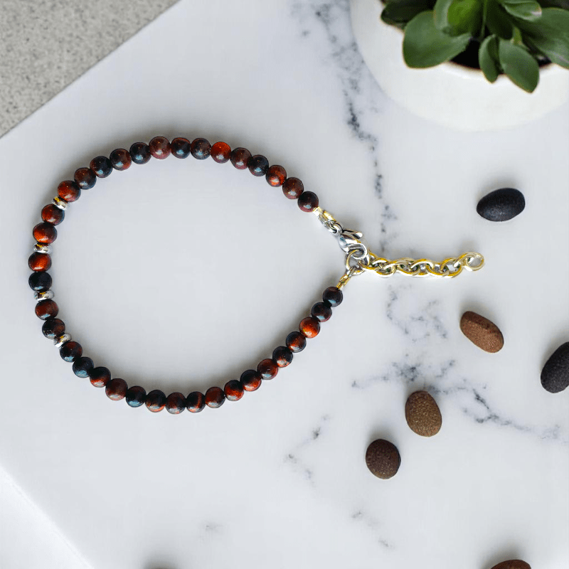 Jungle Whirl Anklet | Tiger Eye Stone - For Girl Kids | Includes: Anklet