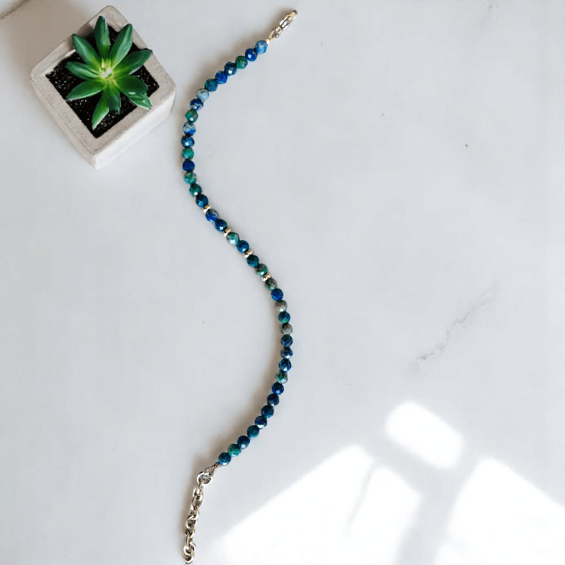 Fearless Glow Anklet | Azurite Stone - For Girl Kids | Includes: Anklet