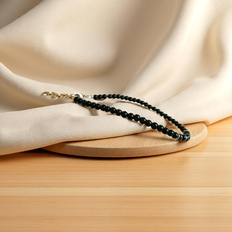 Wanderlust Vibes Anklet | Black Obsidian Stone - For Women | Includes: Anklet