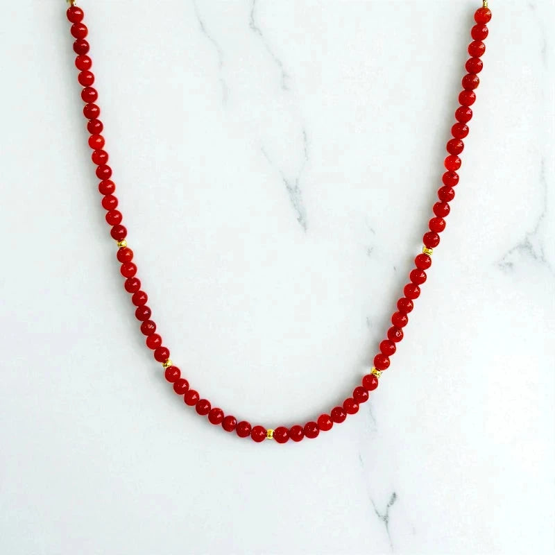 Power Onyx Set | Red Onyx - For Kids Girls | Includes: Necklace & Bracelet