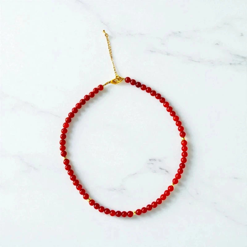 Power Onyx Set | Red Onyx - For Kids Girls | Includes: Necklace & Bracelet