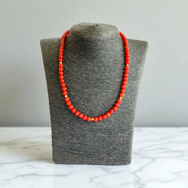 Power Onyx Set | Red Onyx - For Kids Girls | Includes: Necklace & Bracelet