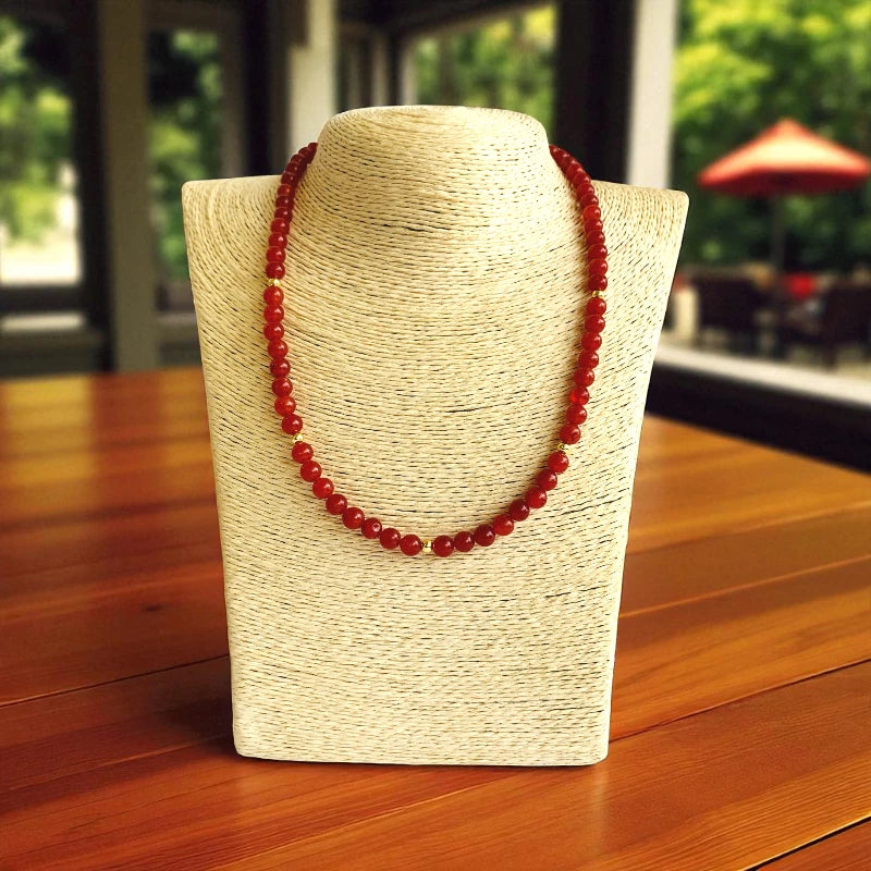 Power Onyx Set | Red Onyx - For Kids Girls | Includes: Necklace & Bracelet