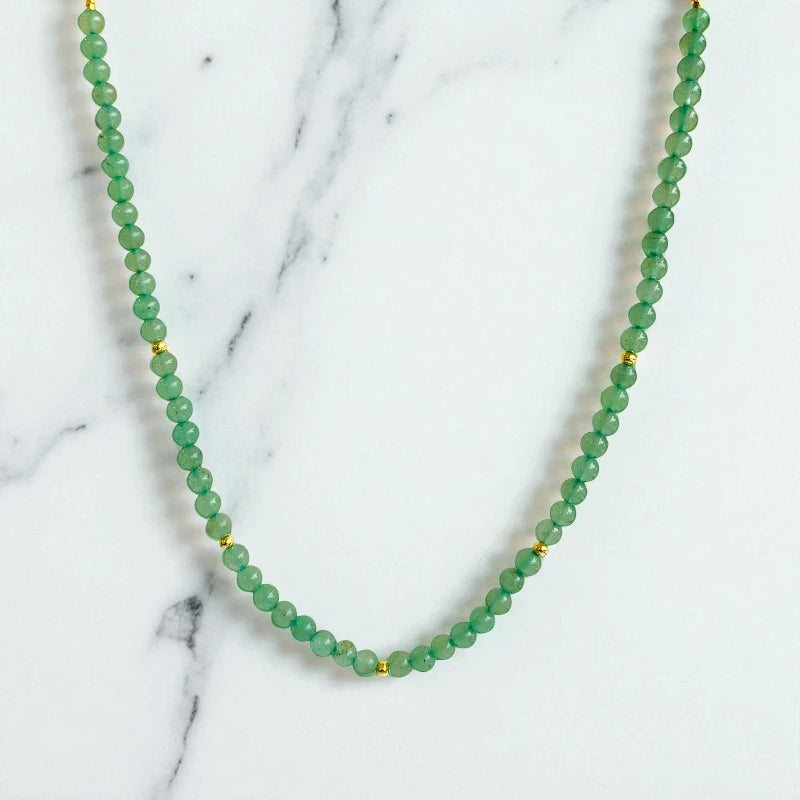 Luck Aventurine Set | Green Aventurine - For Kids Girls | Includes: Necklace & Bracelet