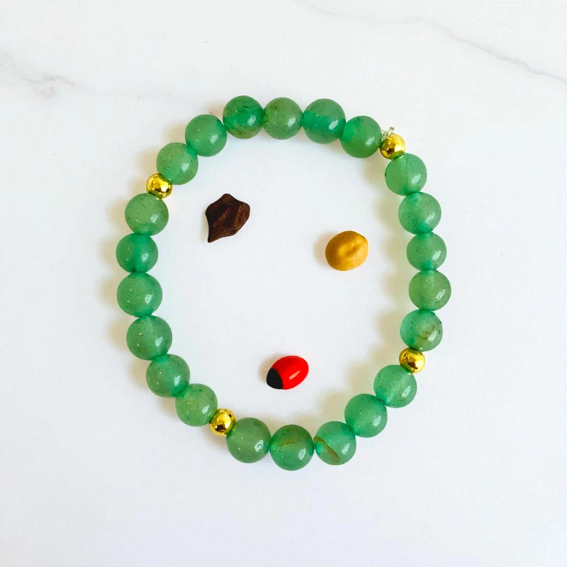 Luck Aventurine Set | Green Aventurine - For Kids Girls | Includes: Necklace & Bracelet