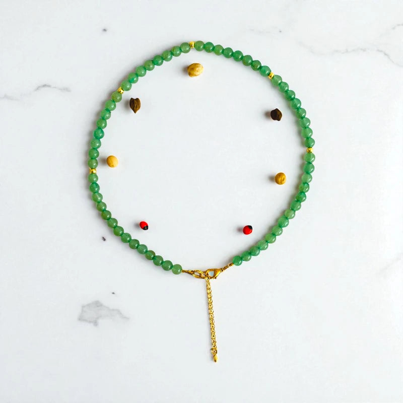 Luck Aventurine Set | Green Aventurine - For Kids Girls | Includes: Necklace & Bracelet