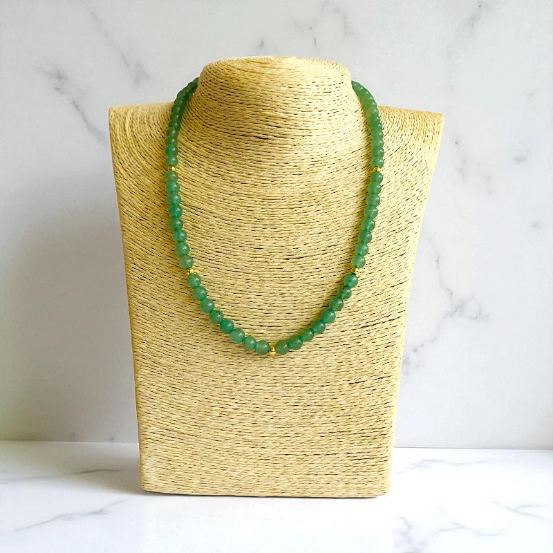 Luck Aventurine Set | Green Aventurine - For Kids Girls | Includes: Necklace & Bracelet