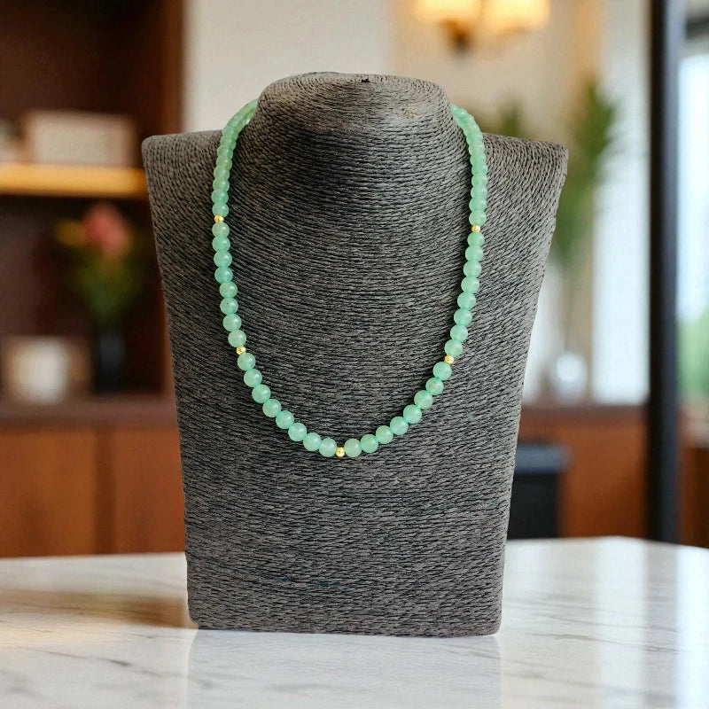 Luck Aventurine Set | Green Aventurine - For Kids Girls | Includes: Necklace & Bracelet