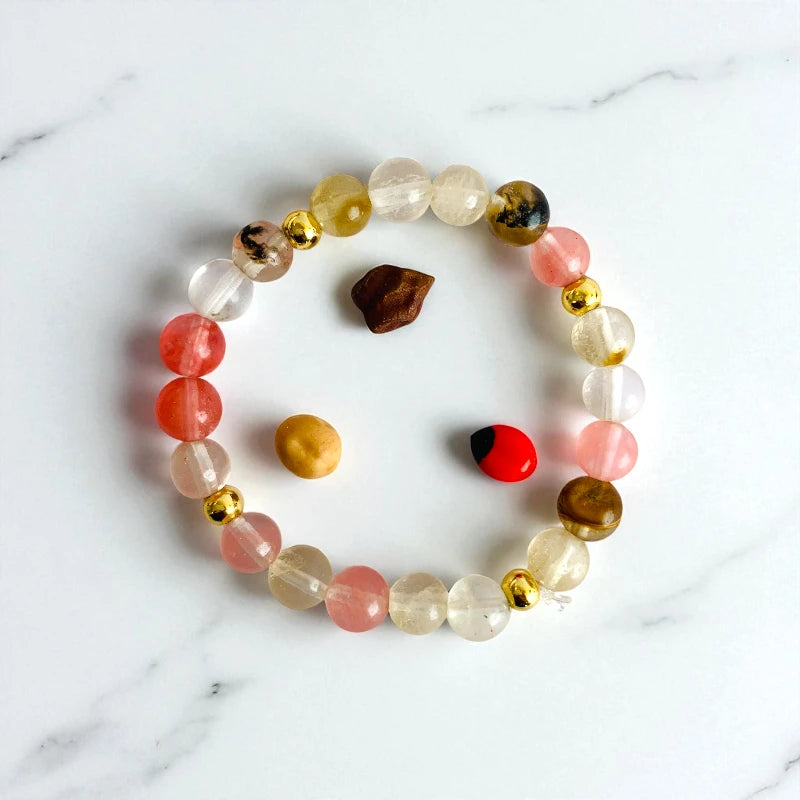 Happy Cherry Set | Multi Cherry - For Kids Girls | Includes: Necklace & Bracelet