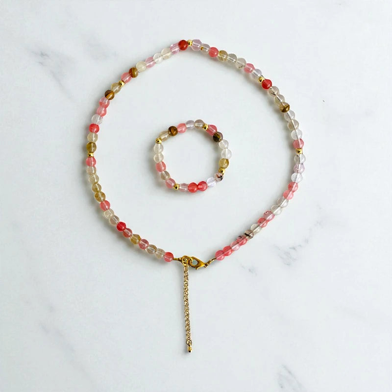 Happy Cherry Set | Multi Cherry - For Kids Girls | Includes: Necklace & Bracelet