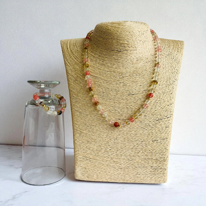Happy Cherry Set | Multi Cherry - For Kids Girls | Includes: Necklace & Bracelet