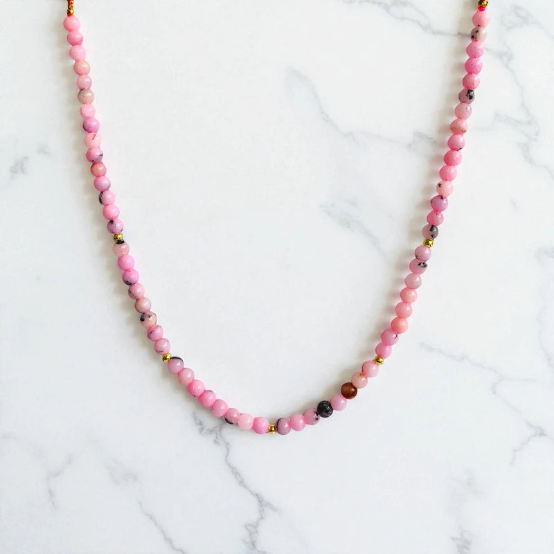 Blossom Jasper Set | Cherry Blossom Jasper - For Kids Girls | Includes: Necklace & Bracelet