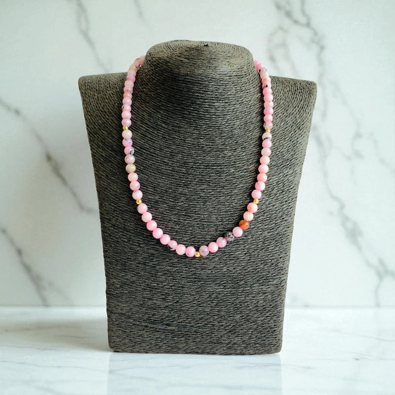 Blossom Jasper Set | Cherry Blossom Jasper - For Kids Girls | Includes: Necklace & Bracelet