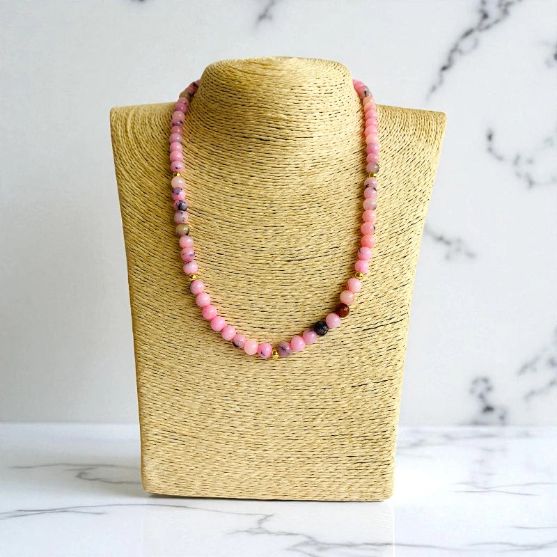 Blossom Jasper Set | Cherry Blossom Jasper - For Kids Girls | Includes: Necklace & Bracelet