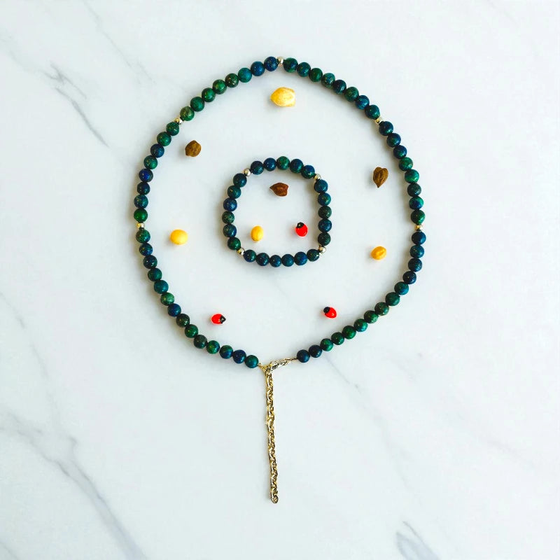Mystic Azurite Set | Azurite - For Kids Girls | Includes: Necklace & Bracelet