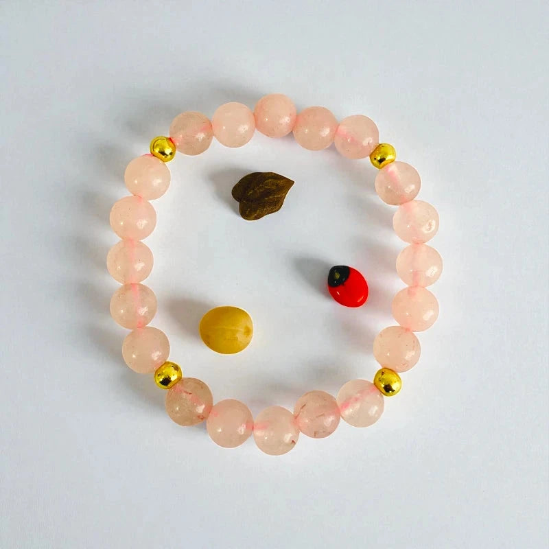 Love Quartz Set | Rose Quartz - For Kids Girls | Includes: Necklace & Bracelet