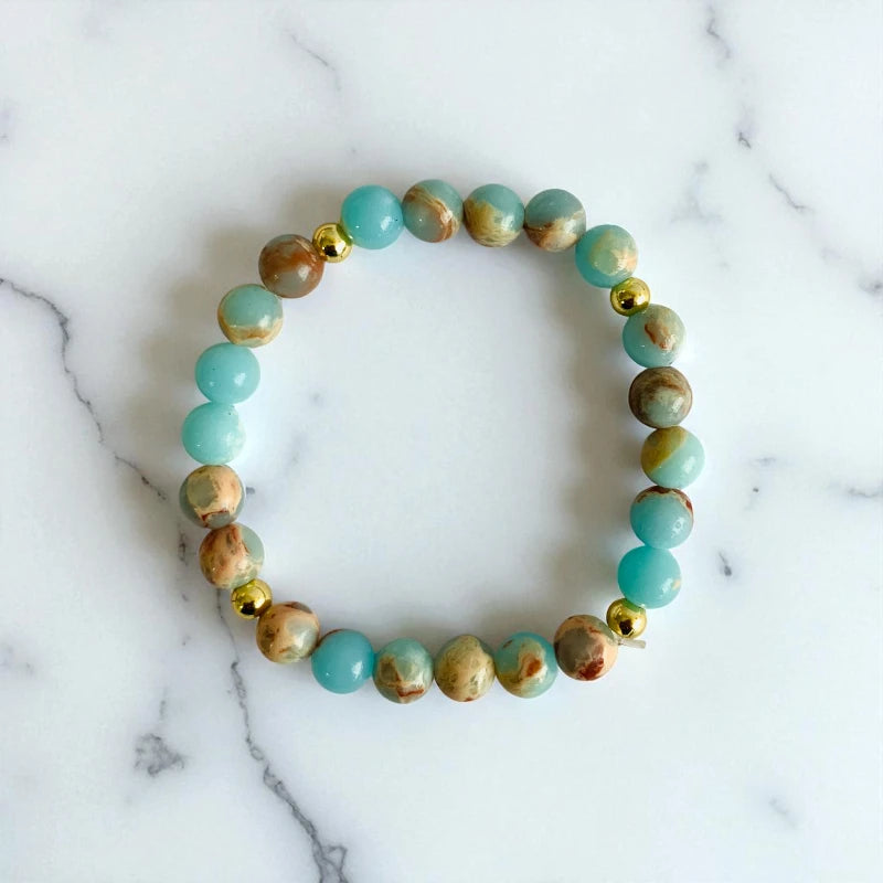 Calm Calcite Set | Caribbean Calcite - For Kids Girls | Includes: Necklace & Bracelet