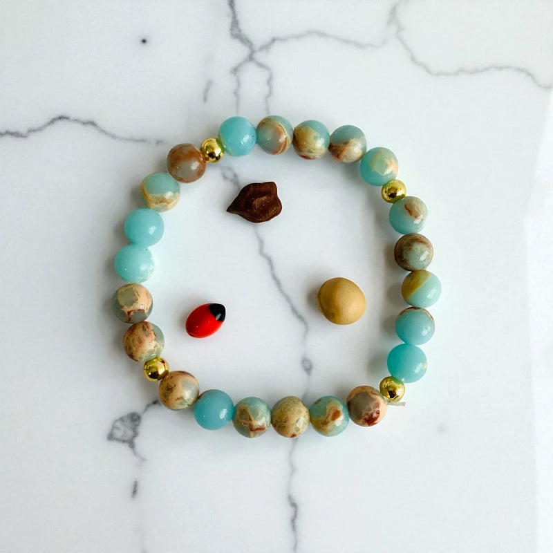 Calm Calcite Set | Caribbean Calcite - For Kids Girls | Includes: Necklace & Bracelet