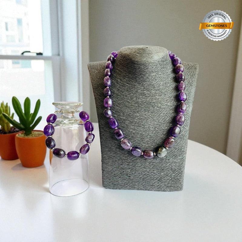 Calm Amethyst Set | Amethyst - For Unisex | Includes: Necklace & Bracelet