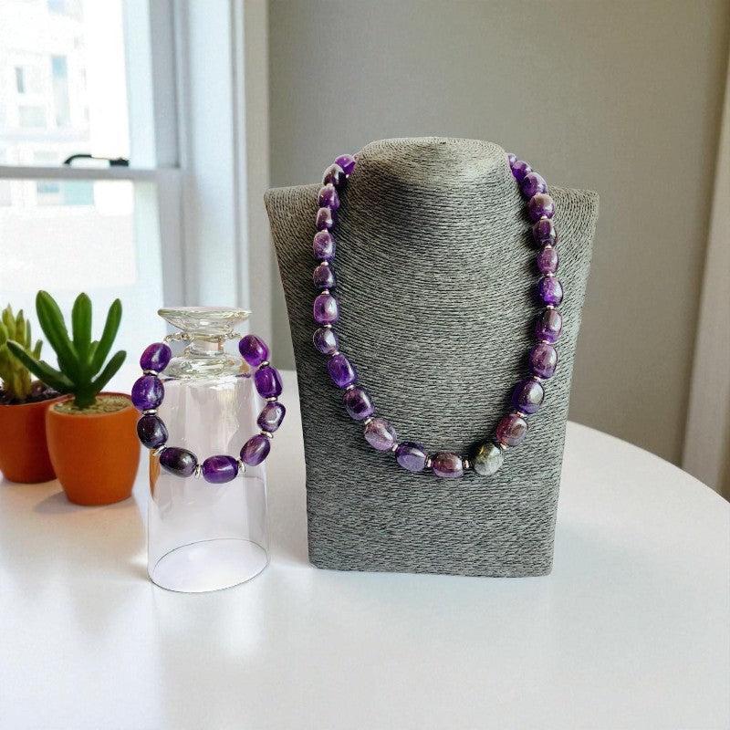 Calm Amethyst Set | Amethyst - For Unisex | Includes: Necklace & Bracelet