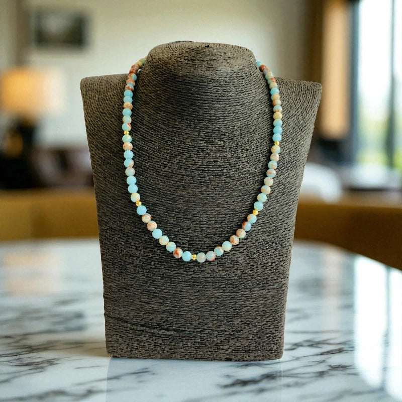 Calm Calcite Set | Caribbean Calcite - For Kids Girls | Includes: Necklace & Bracelet