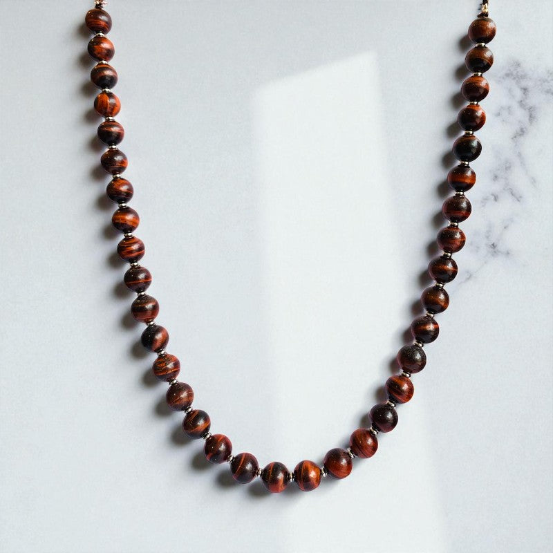 Brave Tiger Eye Set | Red Tiger Eye - For Unisex | Includes: Necklace & Bracelet