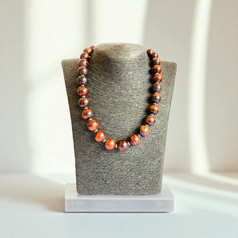 Brave Tiger Eye Set | Red Tiger Eye - For Unisex | Includes: Necklace & Bracelet