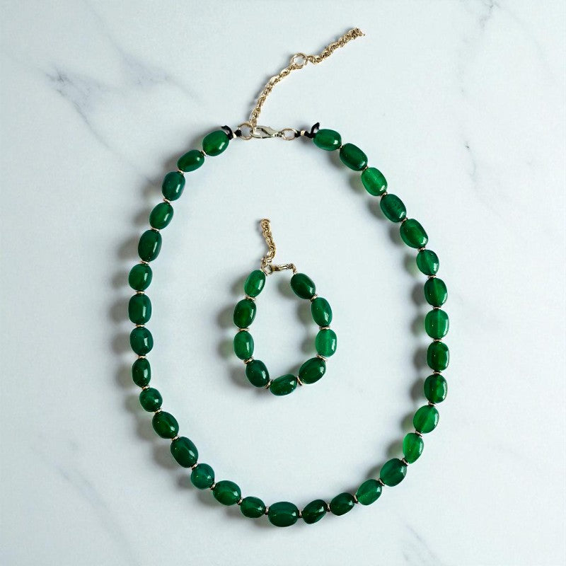 Jade Serenity Set | Taiwanese Jade - For Unisex | Includes: Necklace & Bracelet