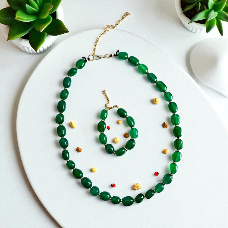 Jade Serenity Set | Taiwanese Jade - For Unisex | Includes: Necklace & Bracelet