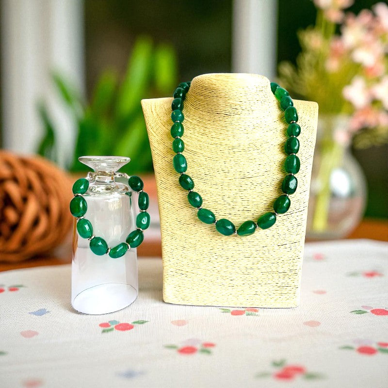 Jade Serenity Set | Taiwanese Jade - For Unisex | Includes: Necklace & Bracelet
