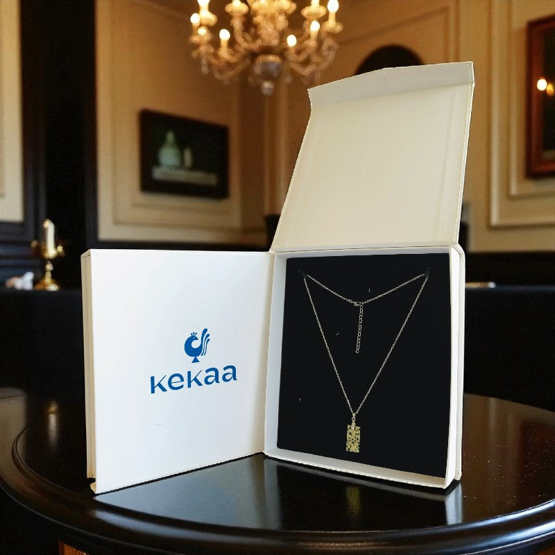Spotted Elegance Necklace | PVD Plated & Dalmatian Jasper Stone - For Women | Includes: Necklace