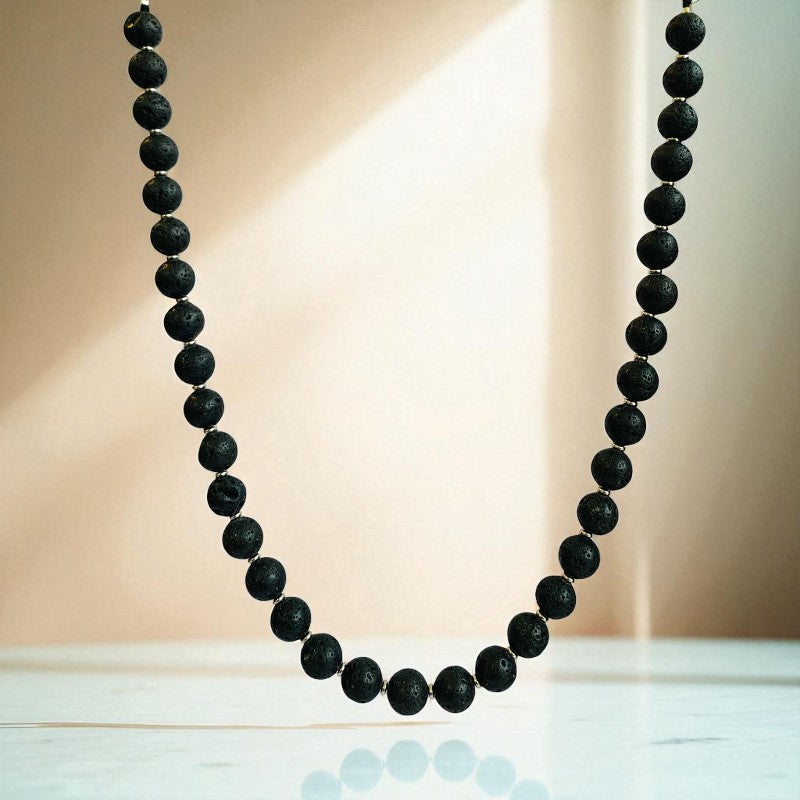 Earth Lava Set | Lava Stone - For Unisex | Includes: Necklace & Bracelet