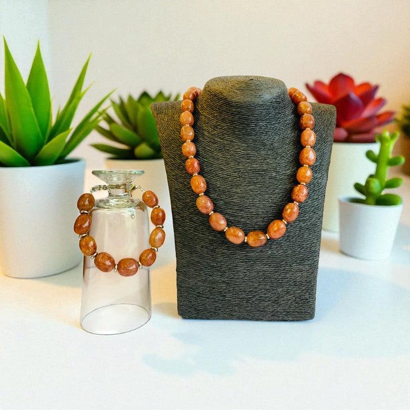 Grounded Aventurine Set | Brown Aventurine - For Unisex | Includes: Necklace & Bracelet