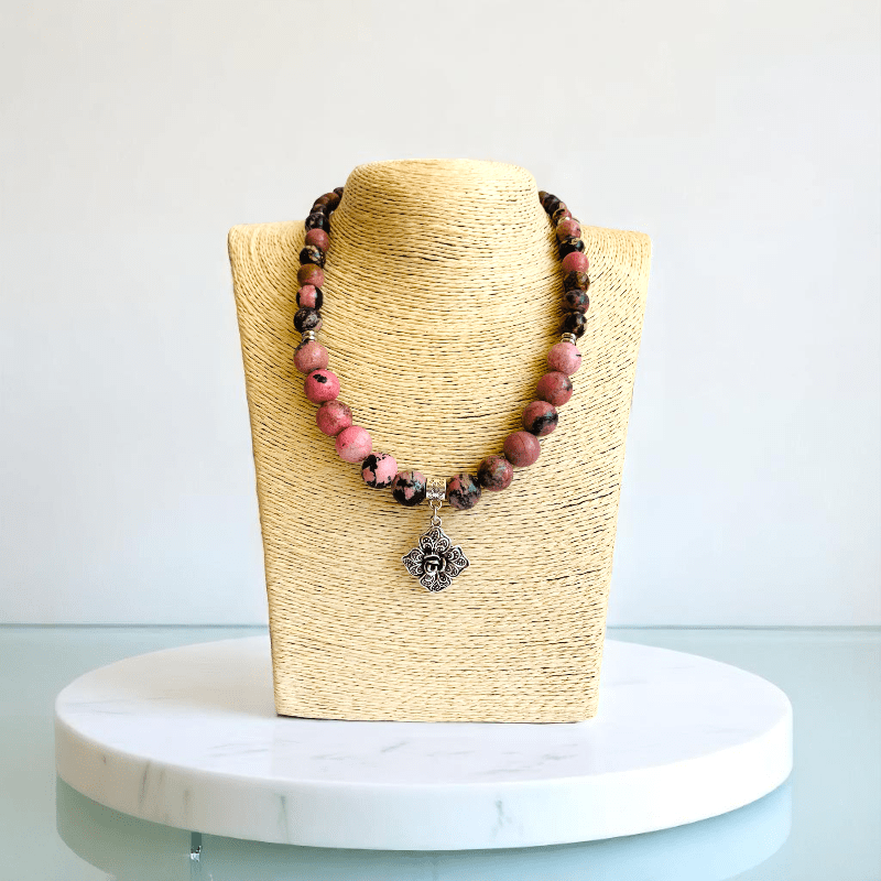 Compassion Glow Necklace | Rhodonite Stone - For Women | Includes: Necklace