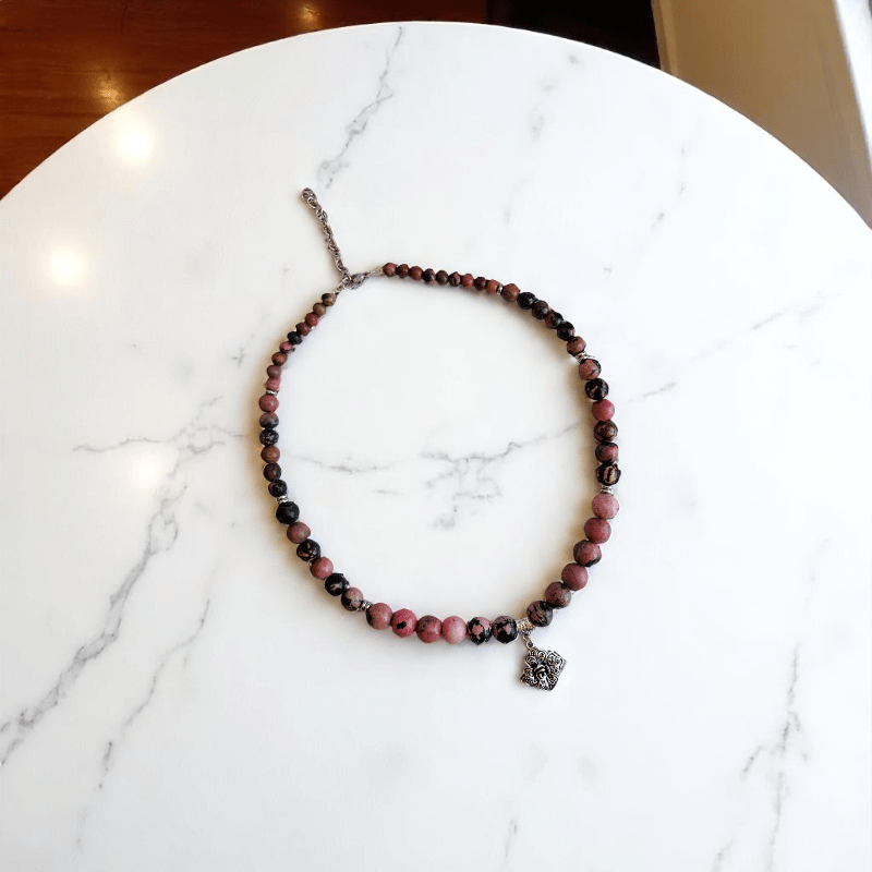 Compassion Glow Necklace | Rhodonite Stone - For Women | Includes: Necklace