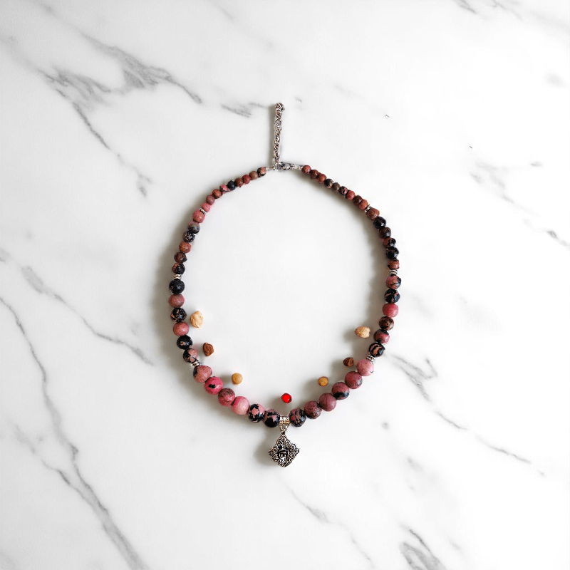 Compassion Glow Necklace | Rhodonite Stone - For Women | Includes: Necklace