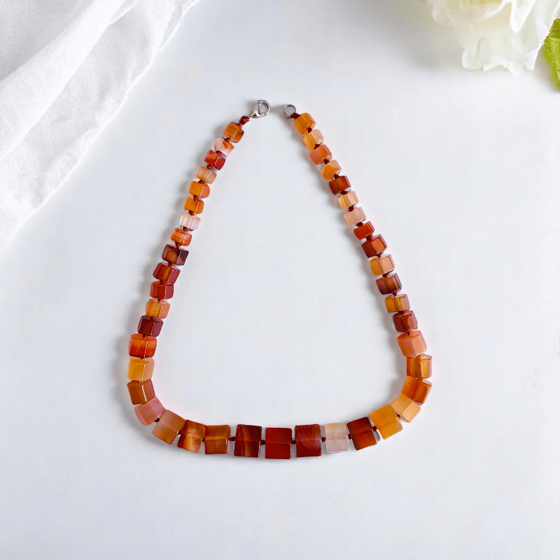 Sunset Flame Necklace | Coroline Carnelian Stone - For Women | Includes: Necklace
