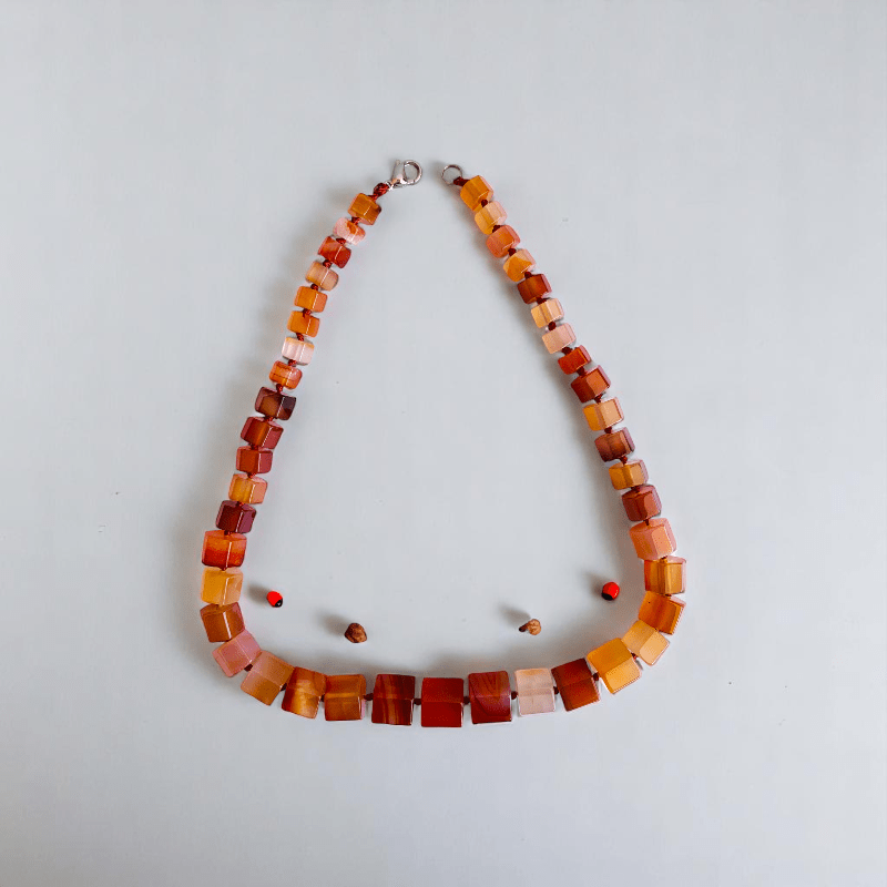 Sunset Flame Necklace | Coroline Carnelian Stone - For Women | Includes: Necklace