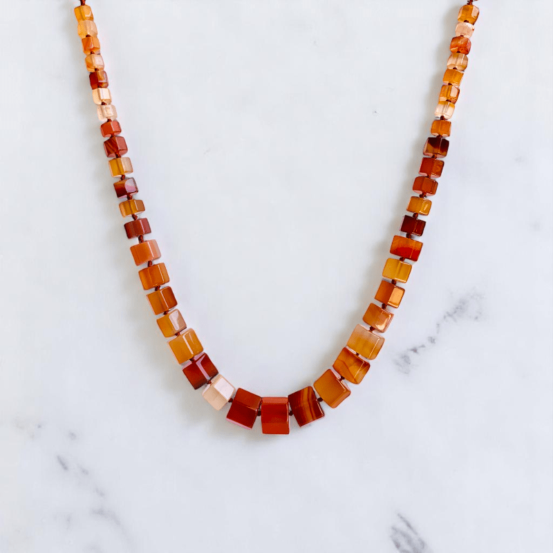 Sunset Flame Necklace | Coroline Carnelian Stone - For Women | Includes: Necklace
